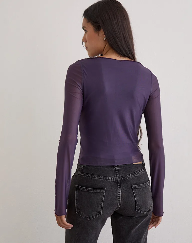 Armali Long Sleeve Top in Vibrant Orchid Purple