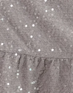Arnault Mini Skirt in Sequin Silver