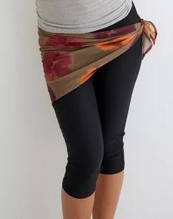 Arpi Square Scarf in Chiffon Petals Script Olive