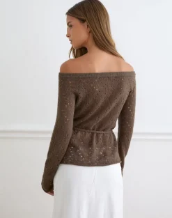 Arutala Long Sleeve Top in Knit Brown