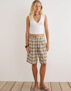 Ashara Short in Tailoring Check Brown