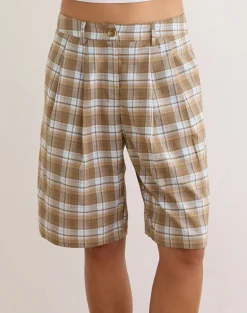 Ashara Short in Tailoring Check Brown