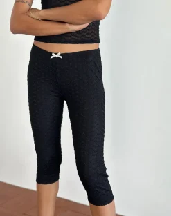 Asih Capri Trousers in Black Heart Lace