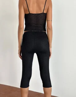 Asih Capri Trousers in Black Heart Lace