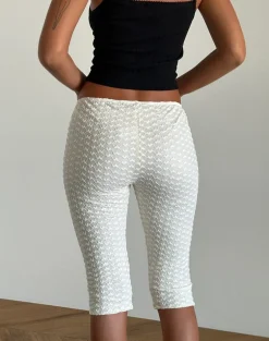 Asih Capri Trousers in Ivory Heart Lace