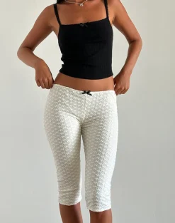 Asih Capri Trousers in Ivory Heart Lace
