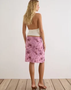 Asiki Midi Skirt in Mesh Animal Lily Mauve