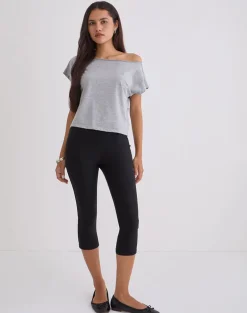 Asla Cropped Capri Trouser in Stretch Tailoring Black