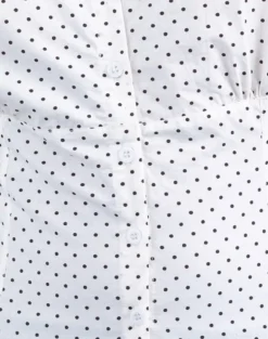 Aspen Puff Sleeve Blouse in Micro Polka White and Black