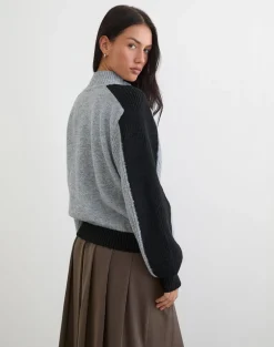 Asrar Jumper in Knit Grey and Black