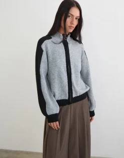 Asrar Jumper in Knit Grey and Black