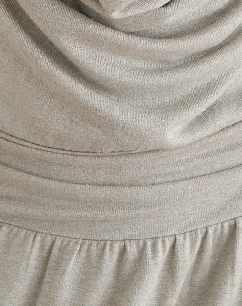 Astara Mini Dress in Shimmer Knit Light Grey