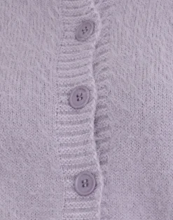 Audrina Cardigan in Fluffy Knit Dusty Lilac