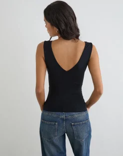 August Tank Top in Rayon Jersey Black