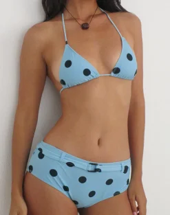 Avi Swim Short in Blue with Polka Space Black and Belt