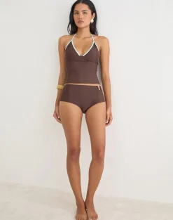 Avi Swim Short in Brown with O Ring