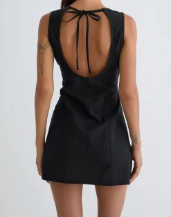Ayana Backless Mini Dress in Black