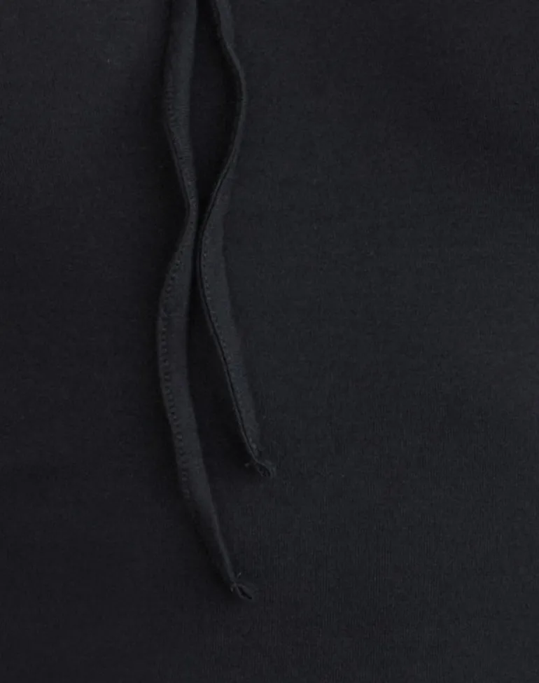 Aye Plunge Long Sleeve Top with Ruched Neck in Black