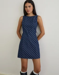 Ayura Dress in Polka Chambray Indigo