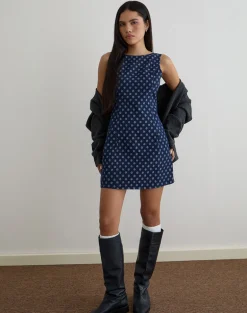 Ayura Dress in Polka Chambray Indigo