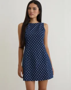Ayura Dress in Polka Chambray Indigo