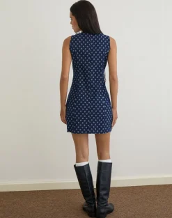 Ayura Dress in Polka Chambray Indigo