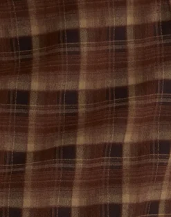 Badria Midi Skirt in Tartan Brown Red