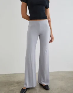 Baku Wide Leg Trouser in Rayon Jersey Lilac Grey