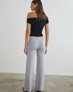 Baku Wide Leg Trouser in Rayon Jersey Lilac Grey