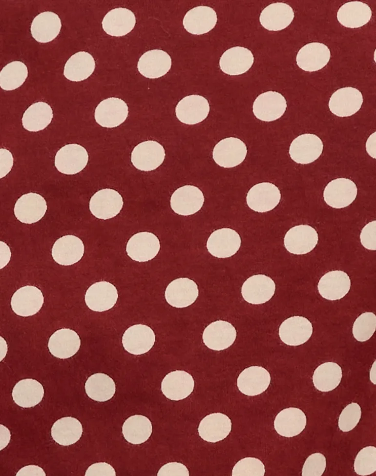 Balia Asymmetric Short Sleeve Top in Polka Wine
