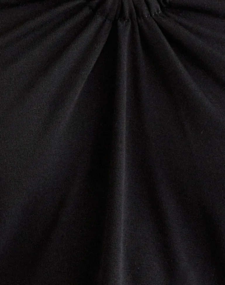 Ballerie Halter Top in Cupro Black