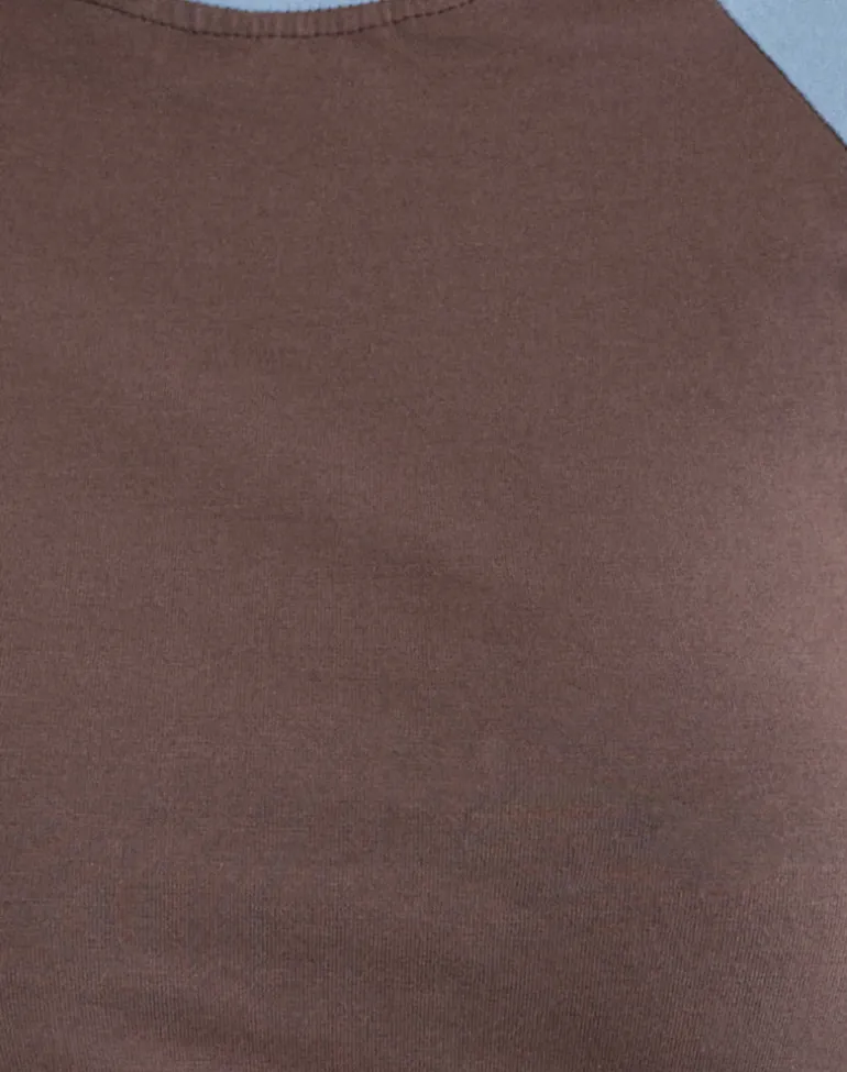 Balqis Long Sleeve Top in Coffee Quartz Nantucket Blue Combinaton
