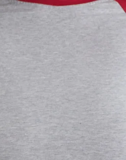 Balqis Long Sleeve Top in Grey Marl Adrenaline Red Combination