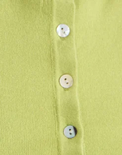 Baniah Cropped Cardigan in Flat Knit Lily Green