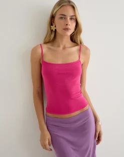 Barlyn Cami Top in Mesh Pink