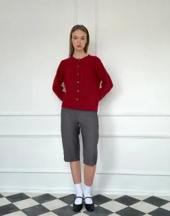 Bavana Cardigan in Deep Red