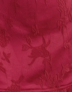 Benian Mini Dress in Satin Jacquard Red