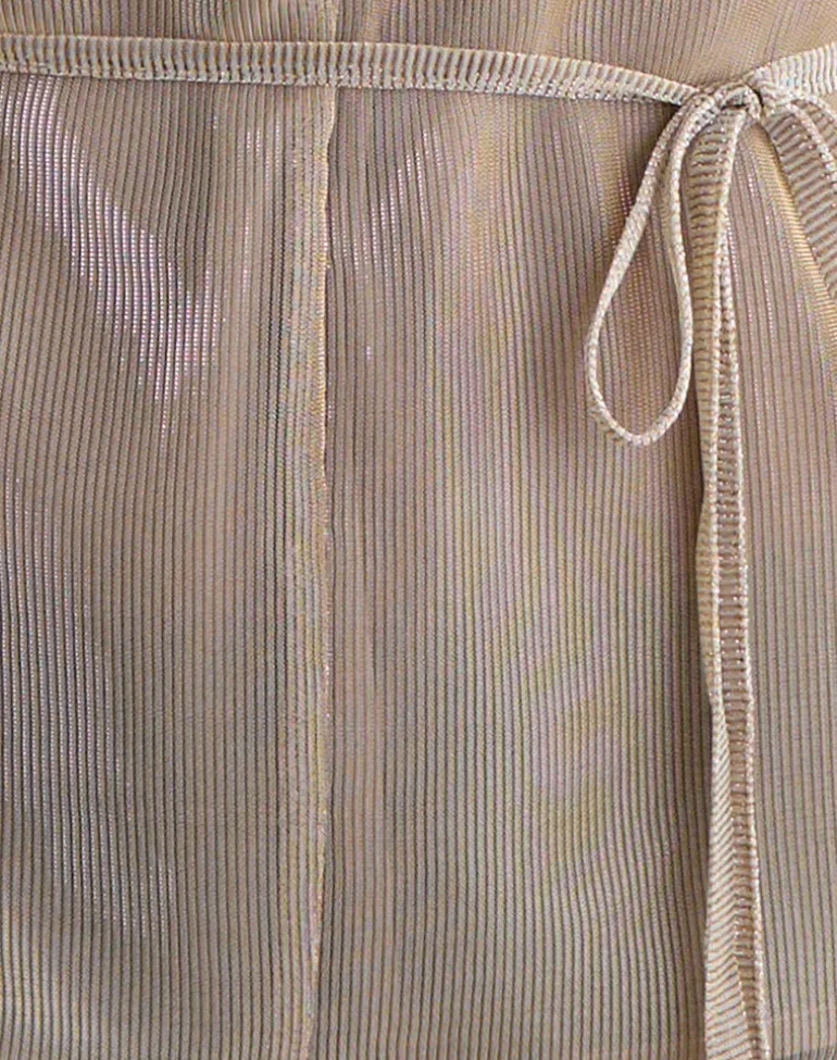 Benicia High Neck Keyhole Top in Gold