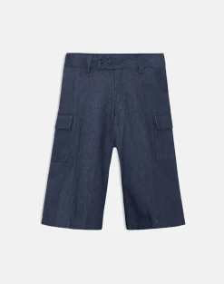 Bensen Capri Trouser in Chambray Denim Blue