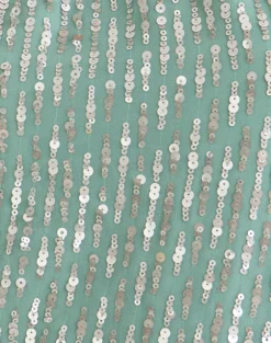 Beyi Halterneck Top in Chiffon Sequin Jade