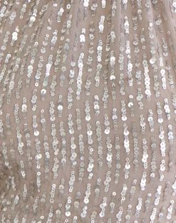 Beyi Halterneck Top in Chiffon Sequin Nude