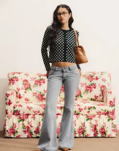 Bhavina Cardigan in Mono Polka