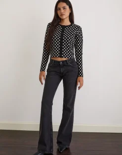 Bhavina Cardigan in Mono Polka