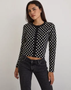 Bhavina Cardigan in Mono Polka