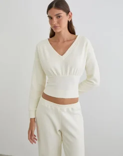 Bigail V Neck Jumper in Winter White
