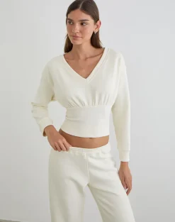 Bigail V Neck Jumper in Winter White