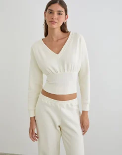 Bigail V Neck Jumper in Winter White