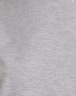 Bizzy Top with Studded Neckline in Grey Marl