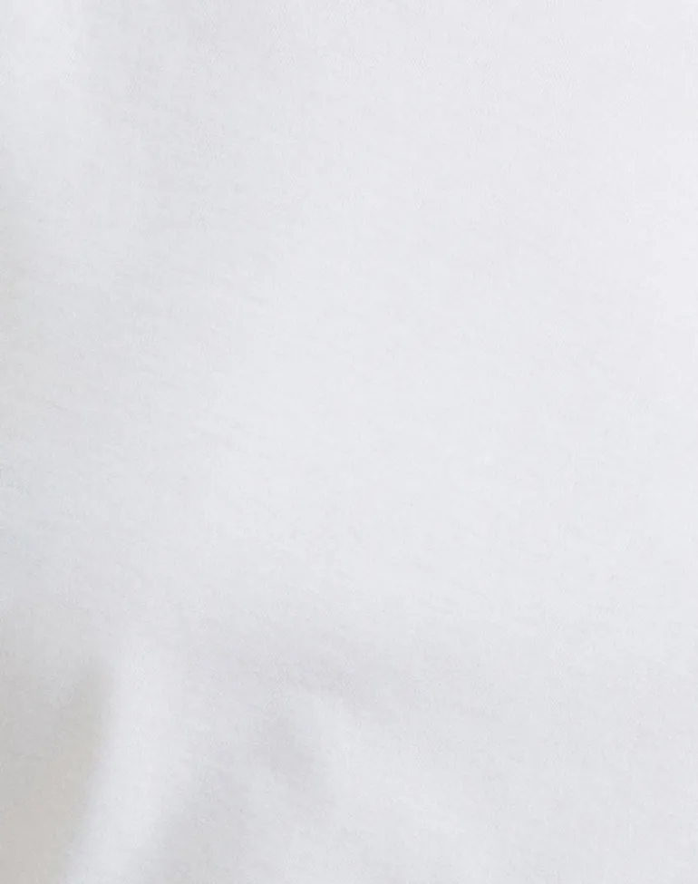 Bizzy Top with Studded Neckline in Off White