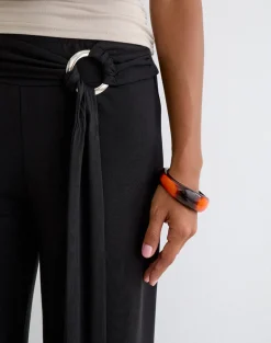 Black and Orange Wooden Bangle